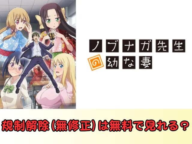 アニメ ノブナガ先生の幼な妻 無修正版 どこで見れる 規制解除 サブスク お得に観る方法