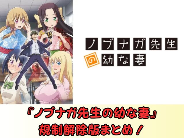 アニメ ノブナガ先生の幼な妻 無修正版 どこで見れる 規制解除 サブスク お得に観る方法