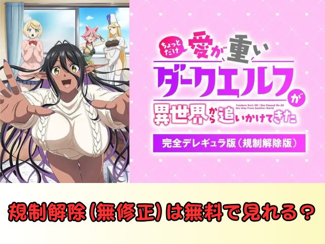 ちょっとだけ愛が重いダークエルフ 無修正版 アニメ どこで見れる 規制解除 サブスク