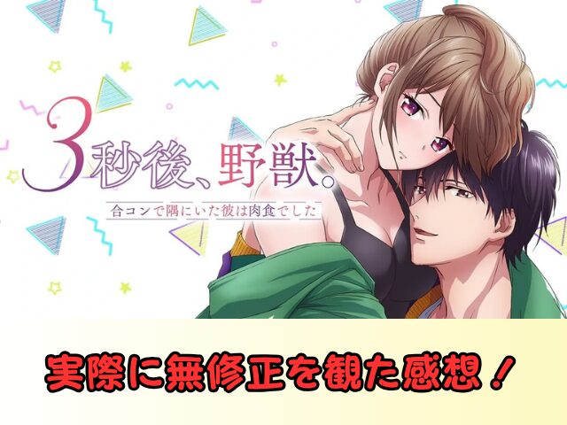 『3秒後、野獣。』 無修正版 アニメ どこで見れる 規制解除 サブスク