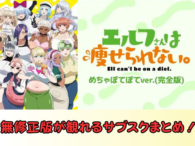 エルフさんは痩せられない。 めちゃぽてぽてver. 無修正 規制解除版 僧侶枠 アニメ サブスク