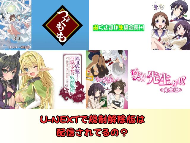 U-NEXT エロアニメ 規制解除 おすすめ