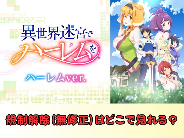 異世界迷宮でハーレムを ハーレムver 無修正 規制解除版 僧侶枠 アニメ サブスク