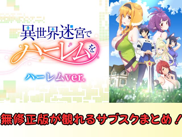 異世界迷宮でハーレムを ハーレムver 無修正 規制解除版 僧侶枠 アニメ サブスク