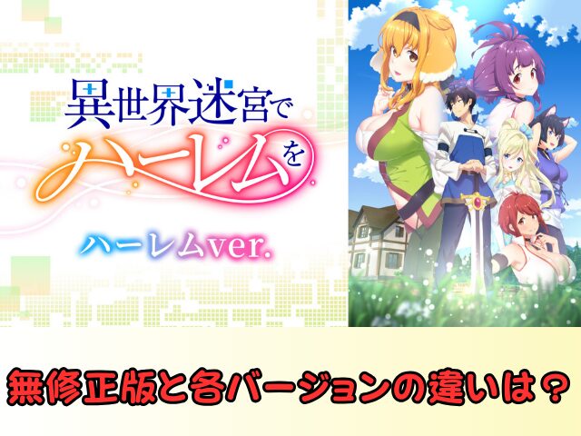 異世界迷宮でハーレムを ハーレムver 無修正 規制解除版 僧侶枠 アニメ サブスク