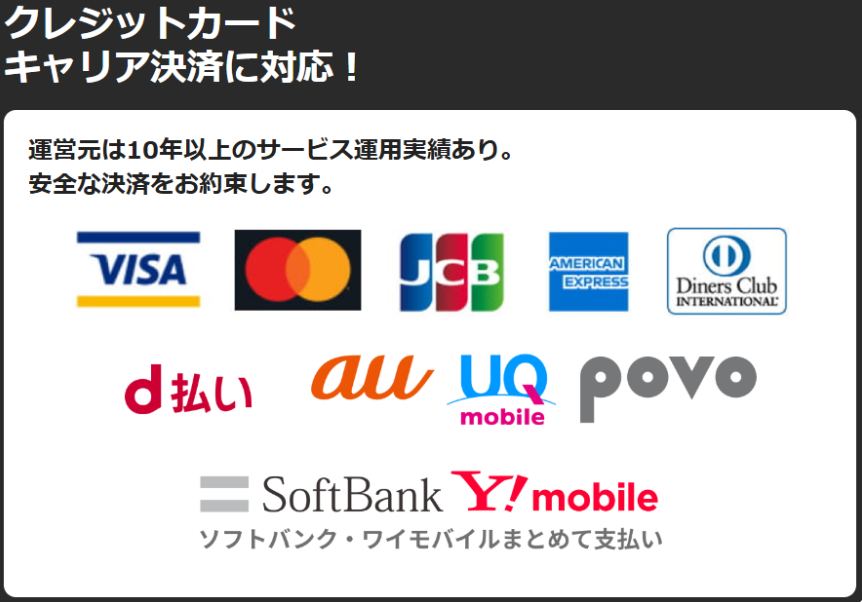 アニメフェスタ 支払い方法