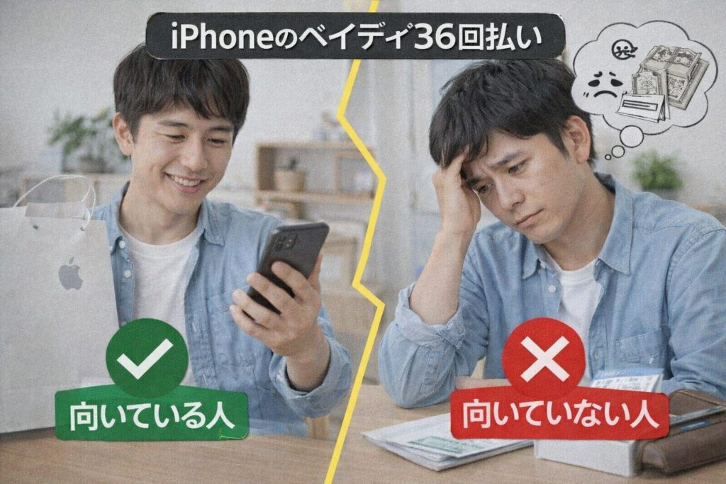 iPhone ペイディ 36回払い 向いている 向いていない