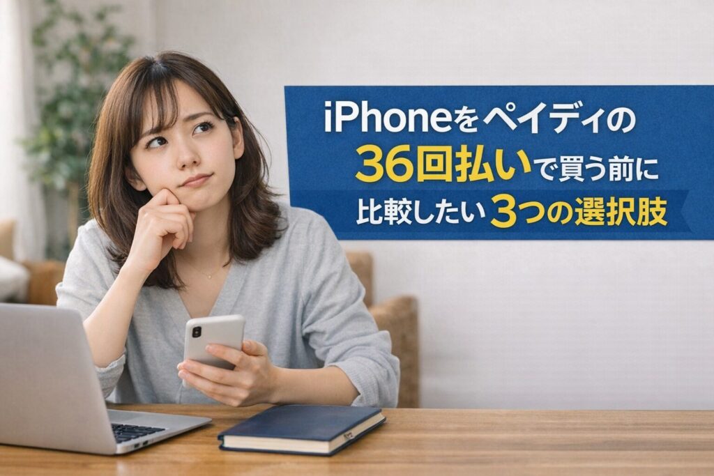 iPhone ペイディ 36回払い 比較